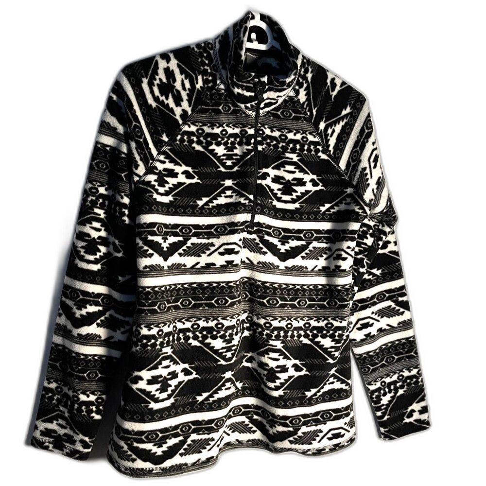 Eddie Bauer Women's 1/4 Zip Southwest Fleece pullover SZ S